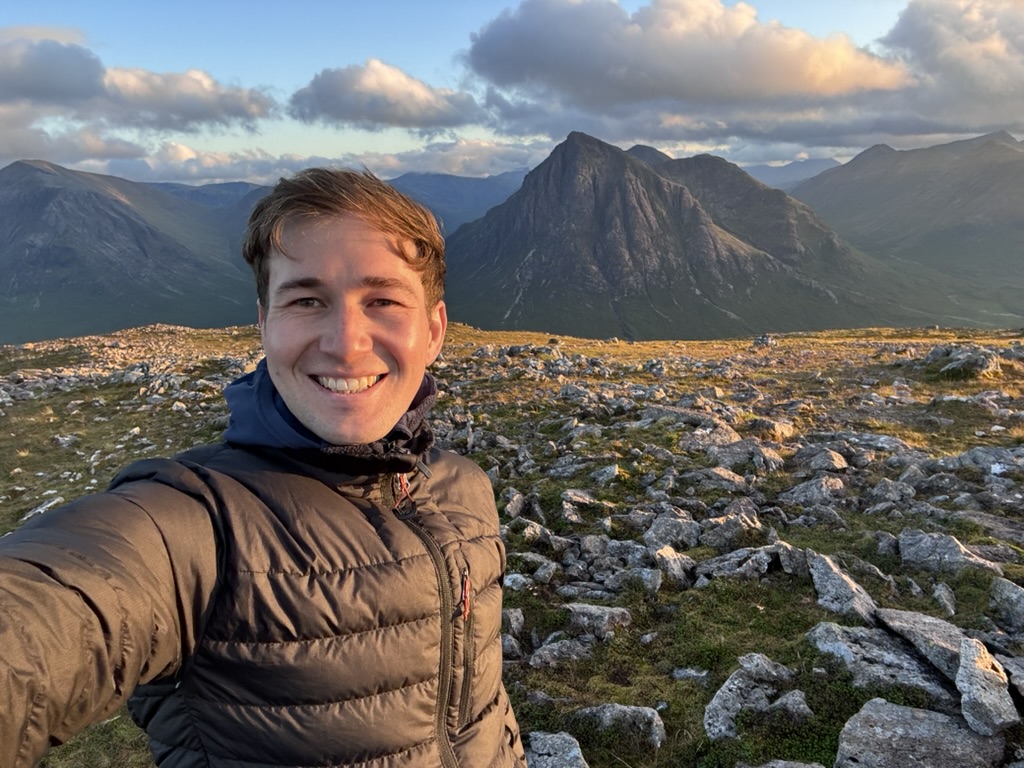 Peter hiking in the mountains